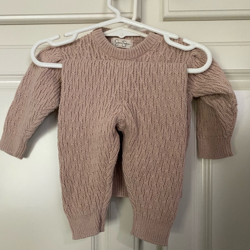 Jessica Simpson, 2 pc., warm,knit, camel color, Size 3/6 months,100% cotton